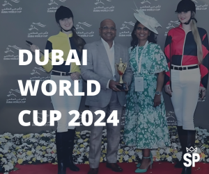 Selva and Tharshiny Pankaj at Dubai World Cup