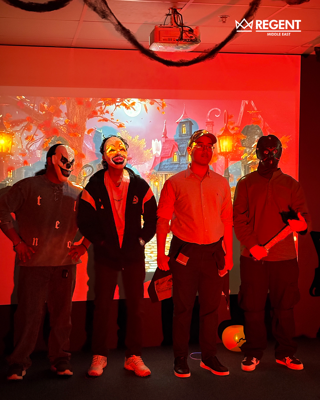 Students and staff celebrating Halloween Party 2026 at Regent Middle East Dubai Knowledge Park.